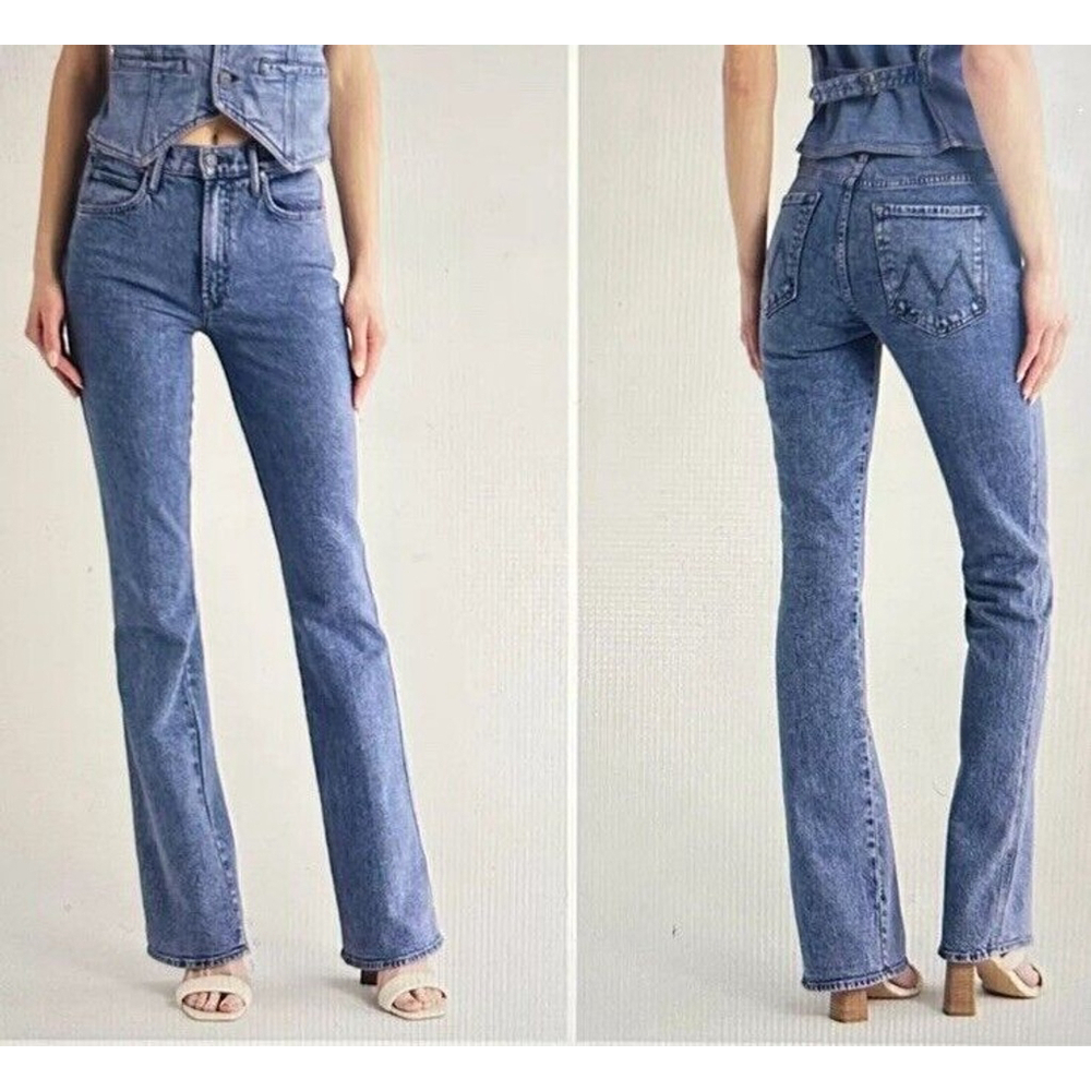 MOTHER The Desperado Heel Jeans In Paisley Purple Size 31 NWT